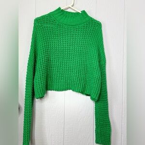 Forever 21 Vibrant Green Cowl Neck Sweater